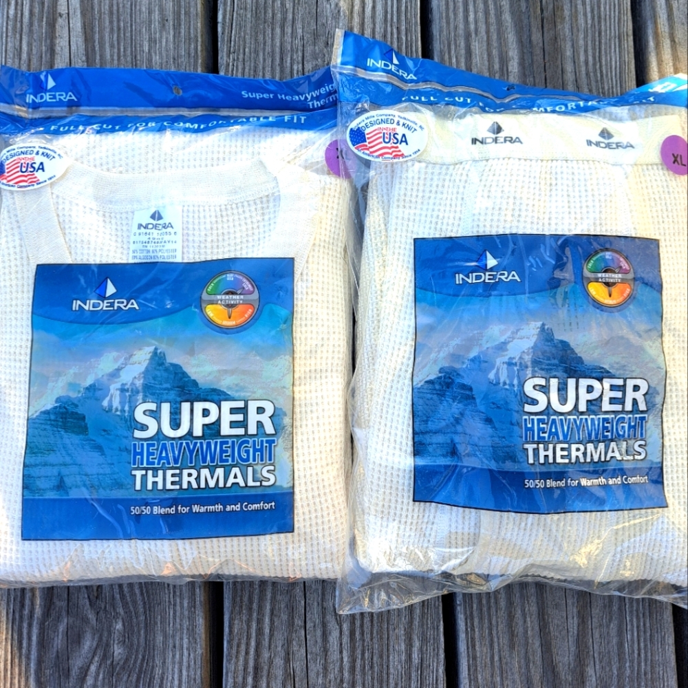Indera Men's XL Super Heavyweight Thermal Underwear & Tops NEW Thermals USA